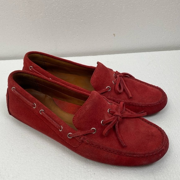 Wayne Flex Red‎ Leather Suede Loafers Flat Driving Great LTE Shoes women’s 7.5 - Picture 7 of 12